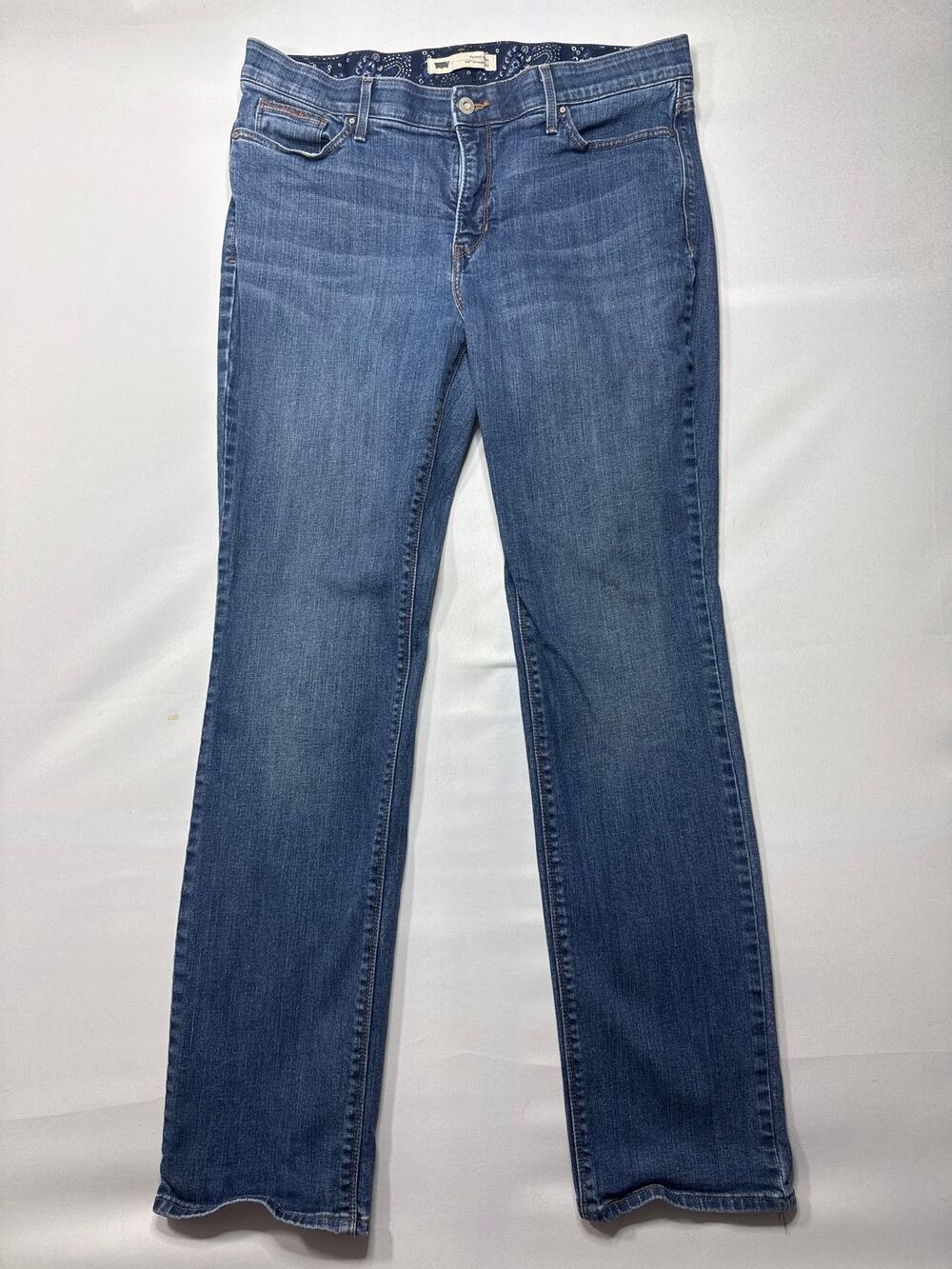 Levi's 525 Women's Perfect Waist Straight Leg Blue Jeans - 16M 33x32 (34x31.5)